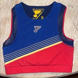 St Louis Blues crop top small blue red yellow